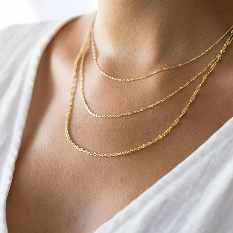 1pc Vintage Elegant 18K Golden Plated 925 Sterling Silver Necklace, Synthetic August Birthstone, 1mm/1.5mm/2mm, Ideal for Daily Wear & Special Occasions, Valentine'S Day Gift with Beautiful Gift Box