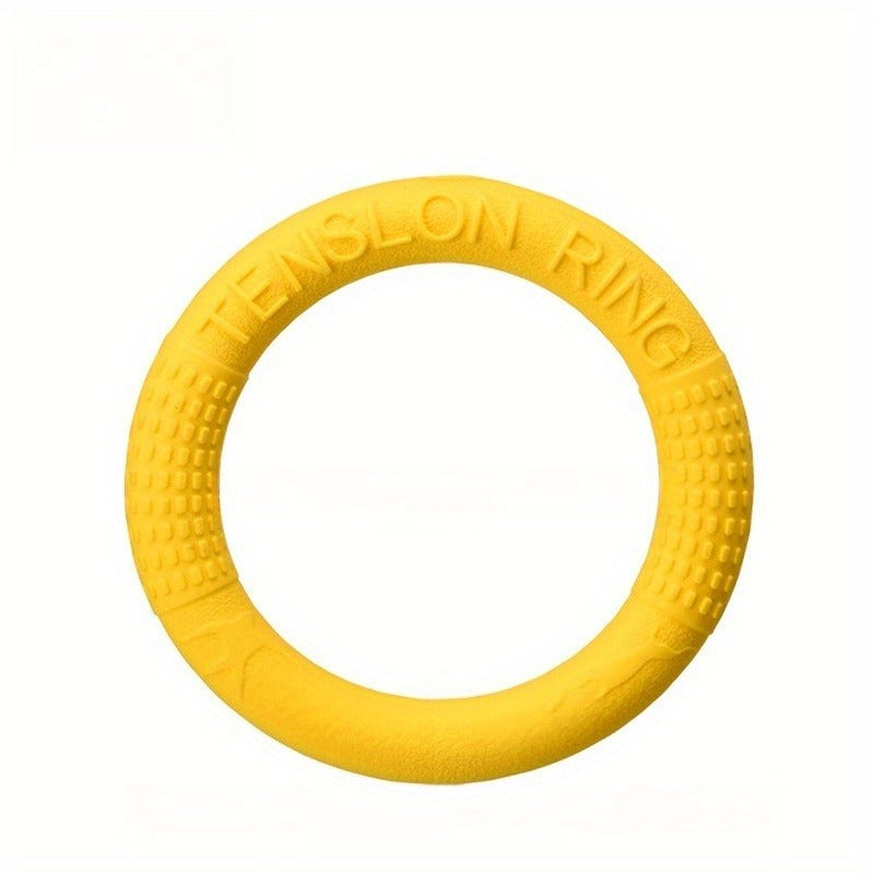 2pcs Heavy-Duty Dog Disc Toss Ring & Disc - Chew-Resistant Non-Toxic Synthetic Rubber with Bright Yellow/Blue Rings for Fetch, Tug-of-War, Training Suitable for All Dog Breeds & Sizes