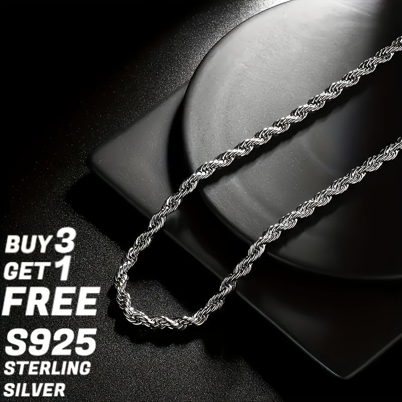 Hot Seller! Affordable 3mm Twisted Chain Necklace, Suitable For Both Teenager And Teenager. Perfect For Girlfriends, Mothers, Daughters. Suitable For Anniversaries, Birthdays And Special Occasions. The Perfect Gift For Boyfri