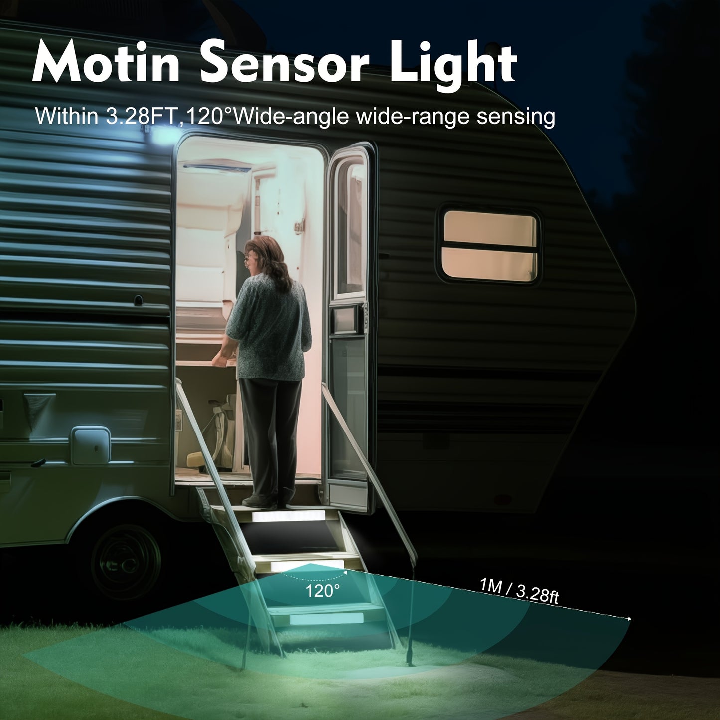 5pcs LED Cabinet Lights Rechargeable Indoor Motion Sensor Lights for Pantry, Closet, Kitchen, Bathroom Battery-Powered Magnetic Cabinet Lighting with USB Charging, Under Cabinet Lighting