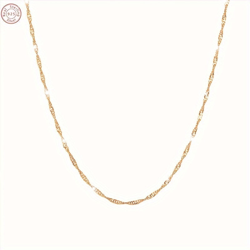 1pc Vintage Elegant 18K Golden Plated 925 Sterling Silver Necklace, Synthetic August Birthstone, 1mm/1.5mm/2mm, Ideal for Daily Wear & Special Occasions, Valentine'S Day Gift with Beautiful Gift Box
