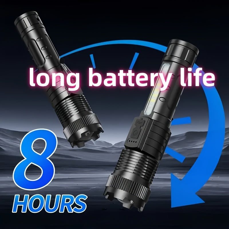 4 Pack USB Rechargeable Handheld LED Flashlights With COB