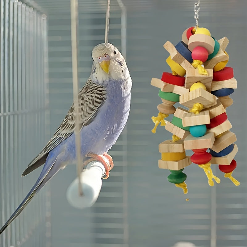 [Fun Parrot Chew Toys] Colorful Parrot Chew Toys - Cage Hanging Blocks, Fun Climbing & Play Swings, Ideal Gift for Bird Lovers, Random Colors, Suitable for Most Birds