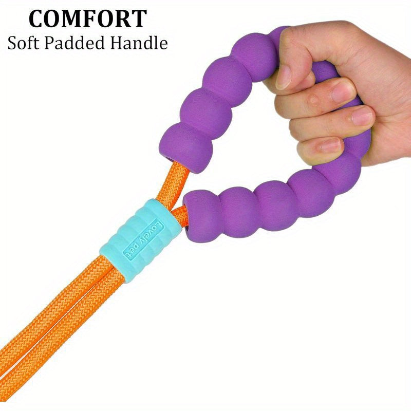 5-Foot Heavy Duty Dog Training Leash with Double Handles & Padded Design - Adjustable Cross-Belt Harness System, Safety Metal Clip, Durable & Comfortable for Small/Medium/Large Dogs - Ideal for Obedience, Tracking, Agility