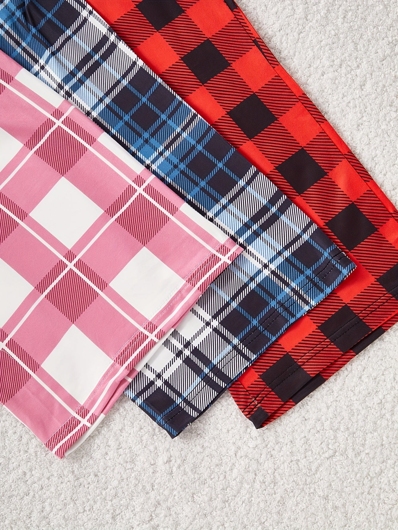 [New 6-Piece Pajama Set] New Women's Six-Piece Casual Pajama Set | Letter Print Long & Short Sleeve Tops with Plaid Pants Sleepwear Outfit