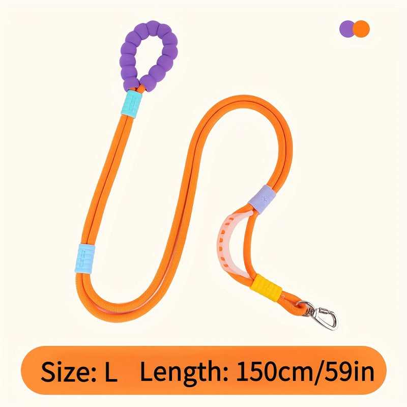 5-Foot Heavy Duty Dog Training Leash with Double Handles & Padded Design - Adjustable Cross-Belt Harness System, Safety Metal Clip, Durable & Comfortable for Small/Medium/Large Dogs - Ideal for Obedience, Tracking, Agility