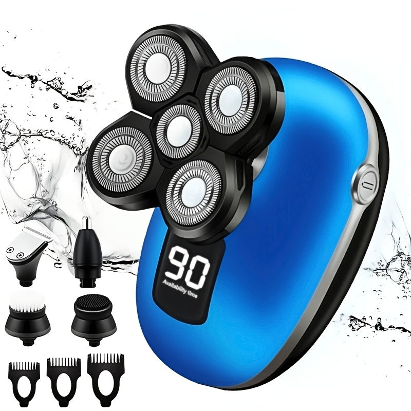 CGECGE 5 In 1 Men's Electric Shaver And Full Head Grooming System USB Charging IPX6 Waterproof Wet Dry