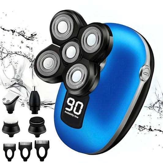 CGECGE 5 In 1 Men's Electric Shaver And Full Head Grooming System USB Charging IPX6 Waterproof Wet Dry