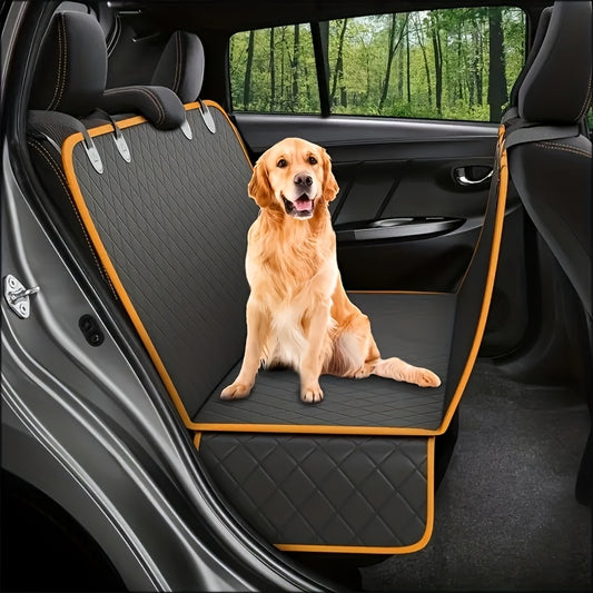 Fit Dog Car Seat Cover Suitable for Cars, SUVs, Trucks - Heavy-Duty Anti-Fouling Scratchproof Foldable Pet Seat with Anchors, Compatible for Rear Seats, for Vehicle Types - Ideal for Puppies & Dogs