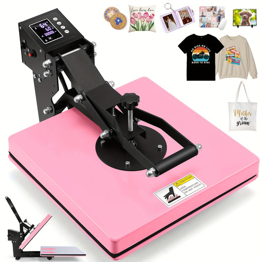 Clamshell Heat Press Machine, 15x15 Slide Out Drawer Shirt Press Machine W/ 3 Pre-Set Modes & Counting Function & Dual-Tube Fast Heating - Professional Heat Press for Sublimation, Vinyl, Heat Transfer Projects for Lovers