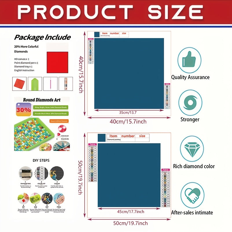 5DIY Diamond Art Painting Kit Round Diamond Mosaic Wall Art Craft Kit Accessories Home Wall Decoration Gift Frameless