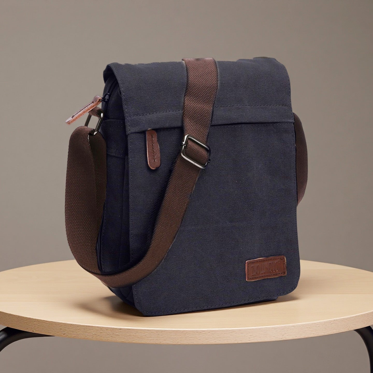 Men's Stylish Portable Outdoor Laptop Bag Crossbody Canvas Briefcase for Travel and Work