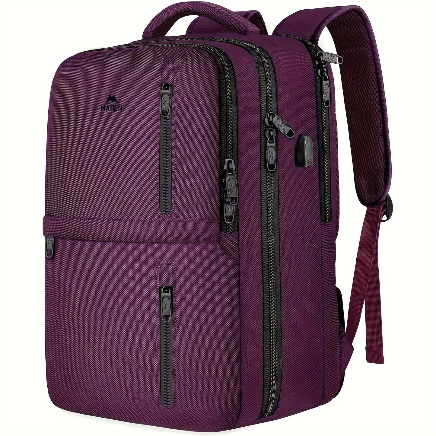 Flight Approved Premium Travel Carry On Backpack With USB Port And Lockable Laptop Compartment