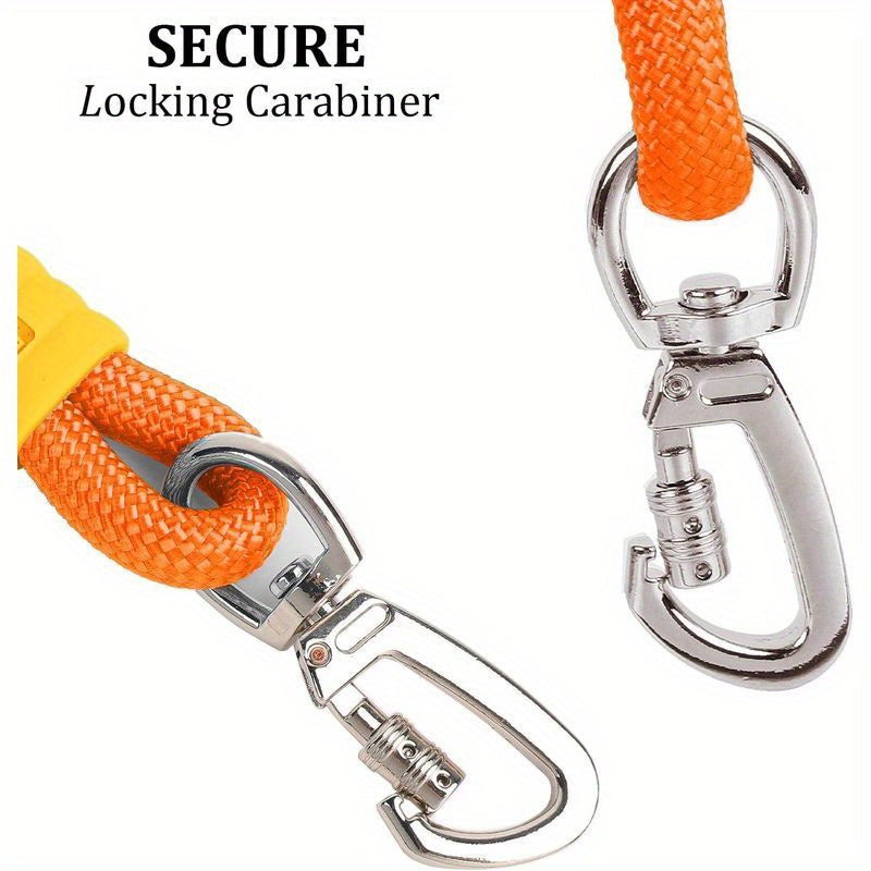 5-Foot Heavy Duty Dog Training Leash with Double Handles & Padded Design - Adjustable Cross-Belt Harness System, Safety Metal Clip, Durable & Comfortable for Small/Medium/Large Dogs - Ideal for Obedience, Tracking, Agility