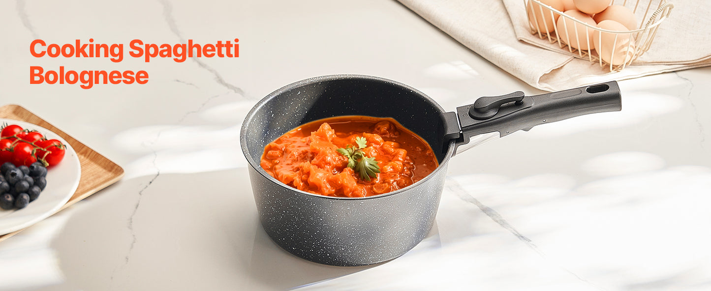 SucceBuy 17 Piece Nonstick Cookware Set Granite Induction Compatible