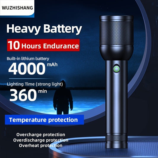 WUZHISHANG High Lumen Flashlight 550 Lumens Five Mode Adjustable Focus Floodlight USB Type C Rechargeable