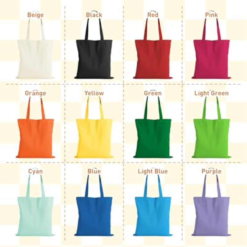 24 Pack Lzerking Canvas Tote Bags | Colored, 13X15 Inches, 12Oz Heavy Duty Medium Reusable Blank Cloth Bags For Painting, Heat Transfer Vinyl, Non-Woven Material