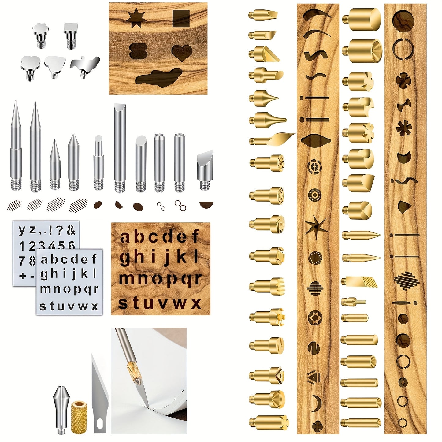 EEEKIT 53 Pieces Wood Burning Set Pyrography Tips Kit