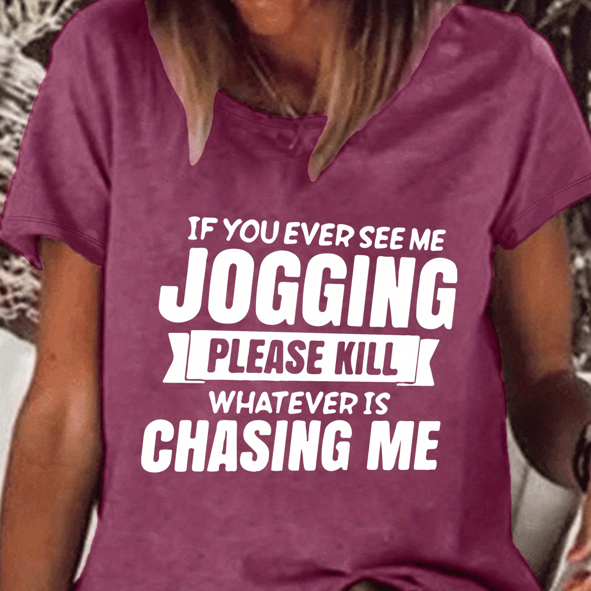 4pcs - If You See Me Jogging, Please Kill Whatever Is Chasing Me. Holiday-Themed Printed Patterns, Heat Transfer Iron-On Patches, And Stickers, Designed for Clothing Like T-Shirts, Sweatshirts, Bags, And Jeans Decoration, Was