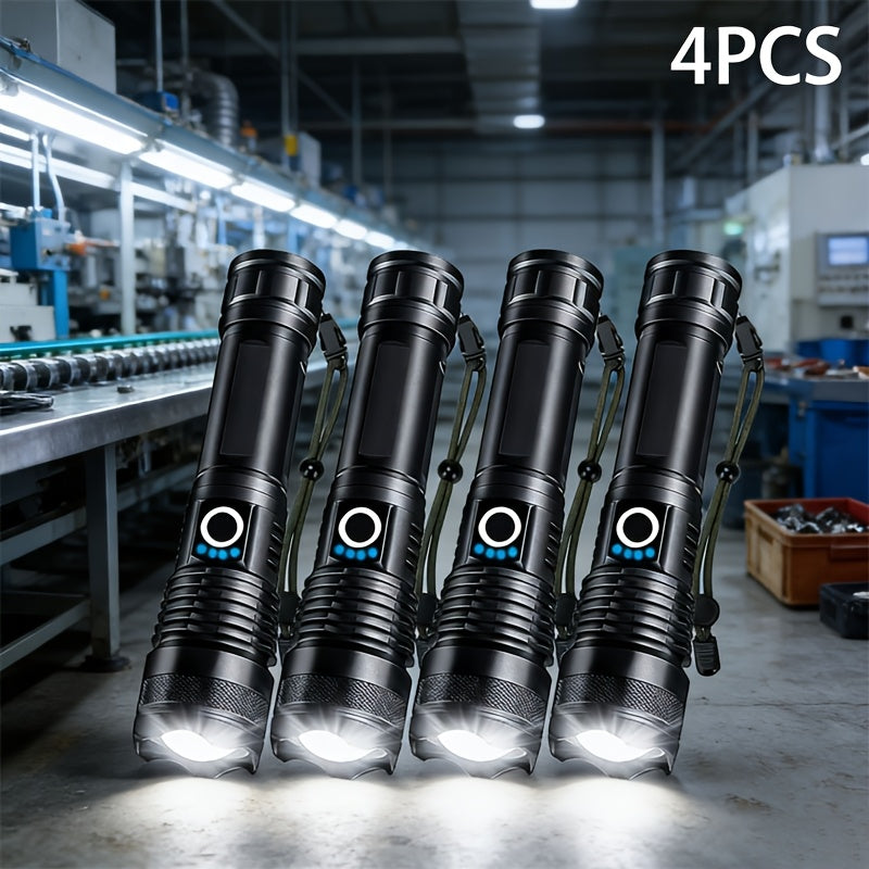 Rechargeable LED Flashlight 500 Lumen 5 Modes Multifunctional Handheld for Home Emergency Hiking