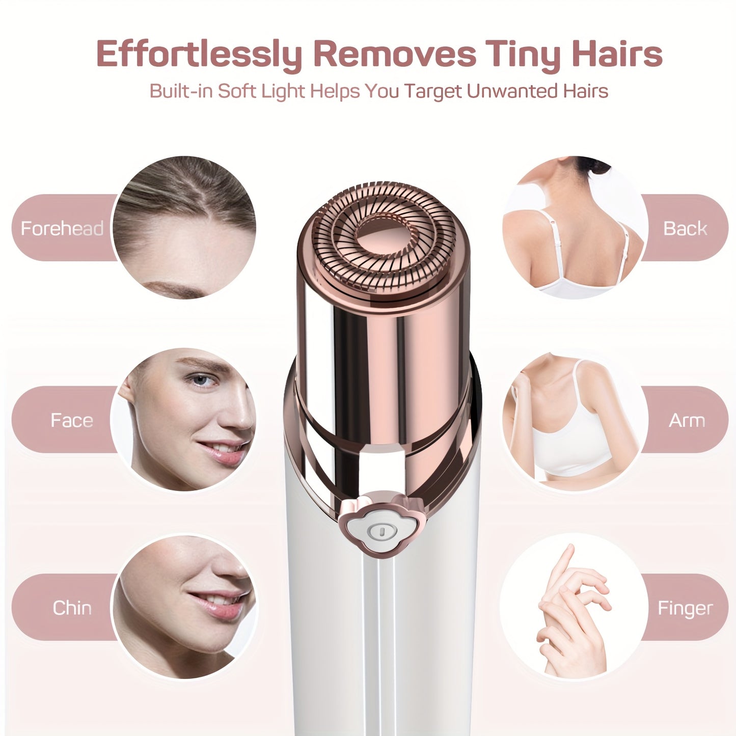 Rechargeable Ladies Electric Shaver And Body Trimmer USB Charging Portable For Face Legs Arms With Replaceable Head