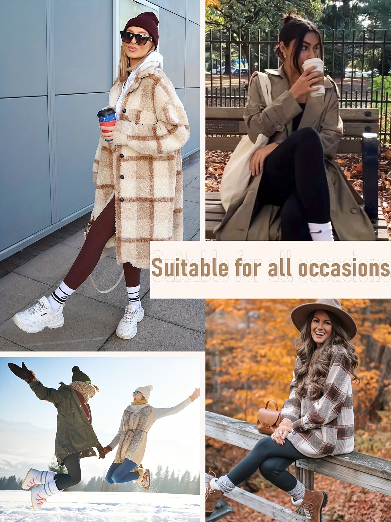 REFEEEL Women's Fleece-Lined Shaping Leggings 2-Pack High Waist Compression Fit