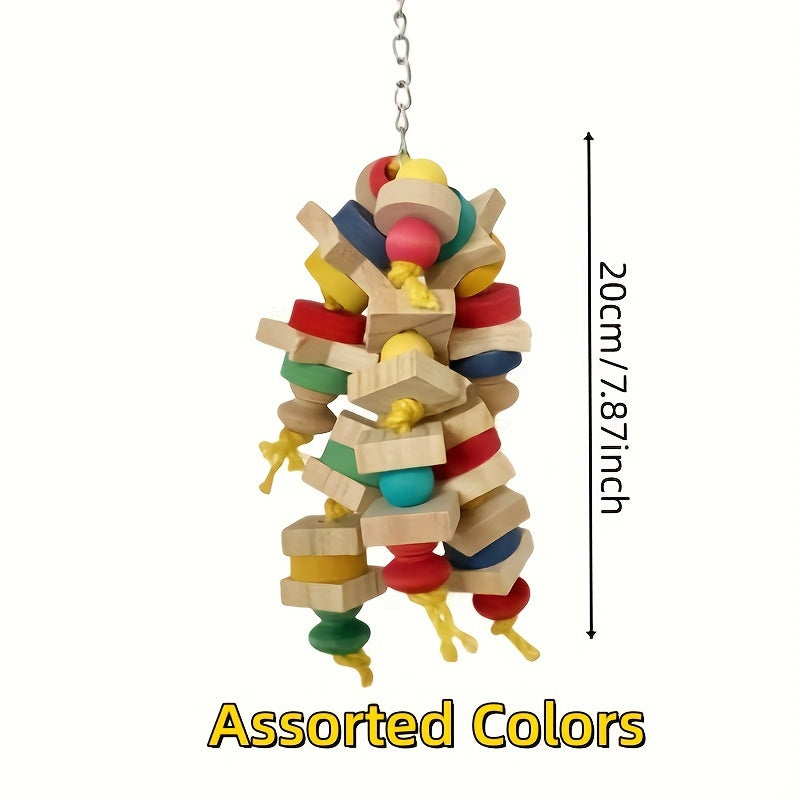 [Fun Parrot Chew Toys] Colorful Parrot Chew Toys - Cage Hanging Blocks, Fun Climbing & Play Swings, Ideal Gift for Bird Lovers, Random Colors, Suitable for Most Birds