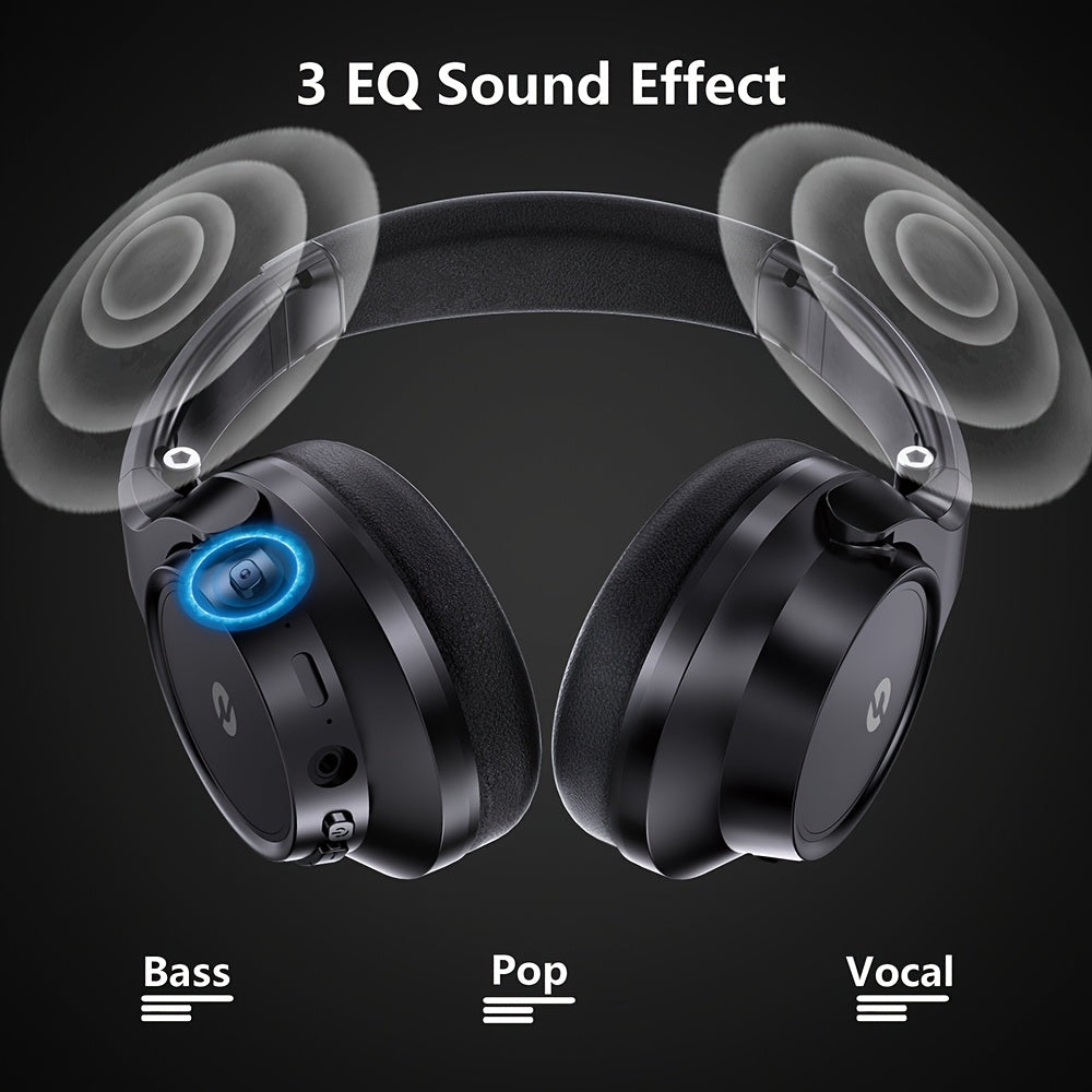 Heavy Bass Wireless Earbuds with Microphone - 70-Hour Playback, Wireless Stereo Sound, Foldable Low-Profile Earphones Suitable for Home, Office, Phone, PC, Tablet - Compatible for Phones/Tablets (No Adapter Included)