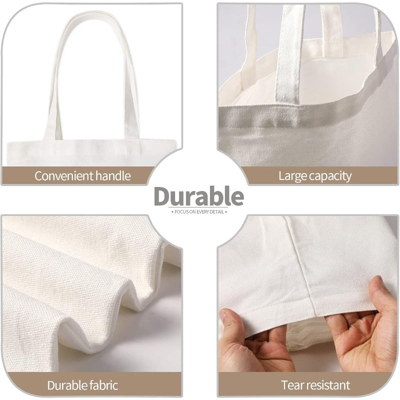 20pcs YOUKE OLA White Sublimation Blank Canvas Tote Bags - Large Rectangular Non-Woven Fabric Grocery Bags with Rounded Corners, Heat Transfer Printing for Crafts, Promotional Events, Gift Bags, Durable & Easy to Clean, Bulk