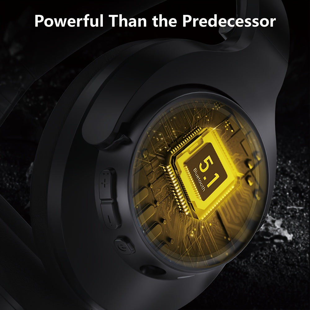 Heavy Bass Wireless Earbuds with Microphone - 70-Hour Playback, Wireless Stereo Sound, Foldable Low-Profile Earphones Suitable for Home, Office, Phone, PC, Tablet - Compatible for Phones/Tablets (No Adapter Included)