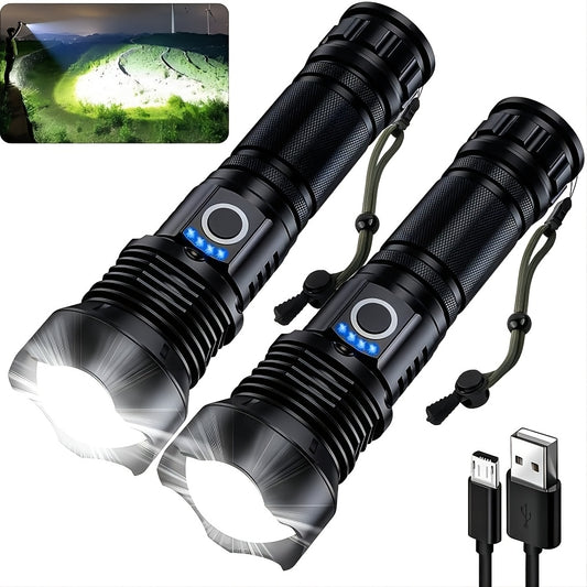 Rechargeable LED Flashlight 500 Lumen 5 Modes Multifunctional Handheld for Home Emergency Hiking
