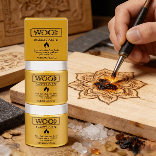 Pyrography Wood Burning Paste 3 Pieces Set for Leather Canvas Paper Wood Projects
