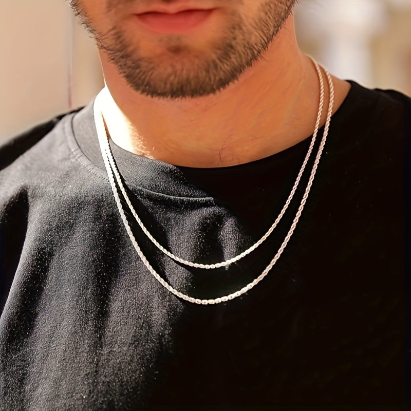 Hot Seller! Affordable 3mm Twisted Chain Necklace, Suitable For Both Teenager And Teenager. Perfect For Girlfriends, Mothers, Daughters. Suitable For Anniversaries, Birthdays And Special Occasions. The Perfect Gift For Boyfri