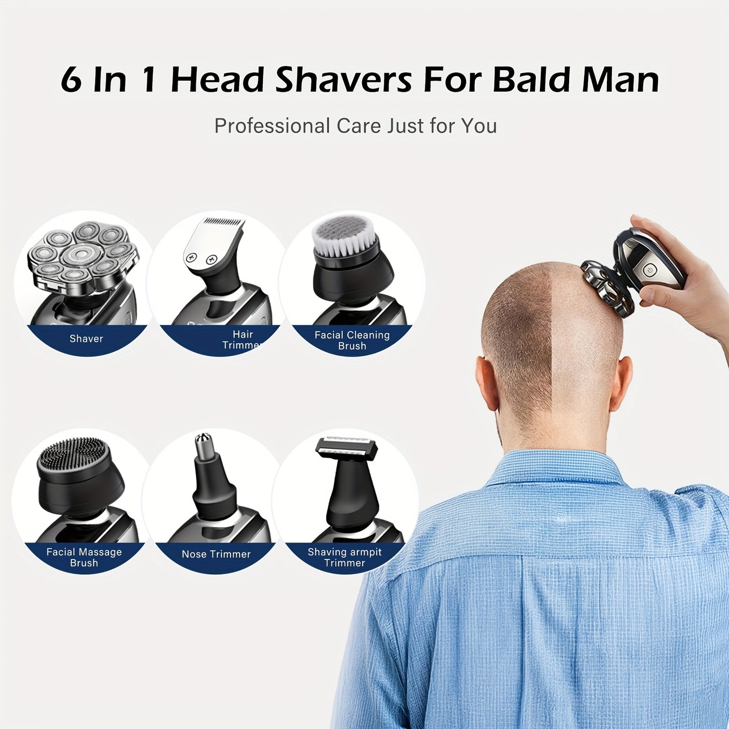 VOLTPANTHER Head Shaver for Men USB Rechargeable Wet Dry