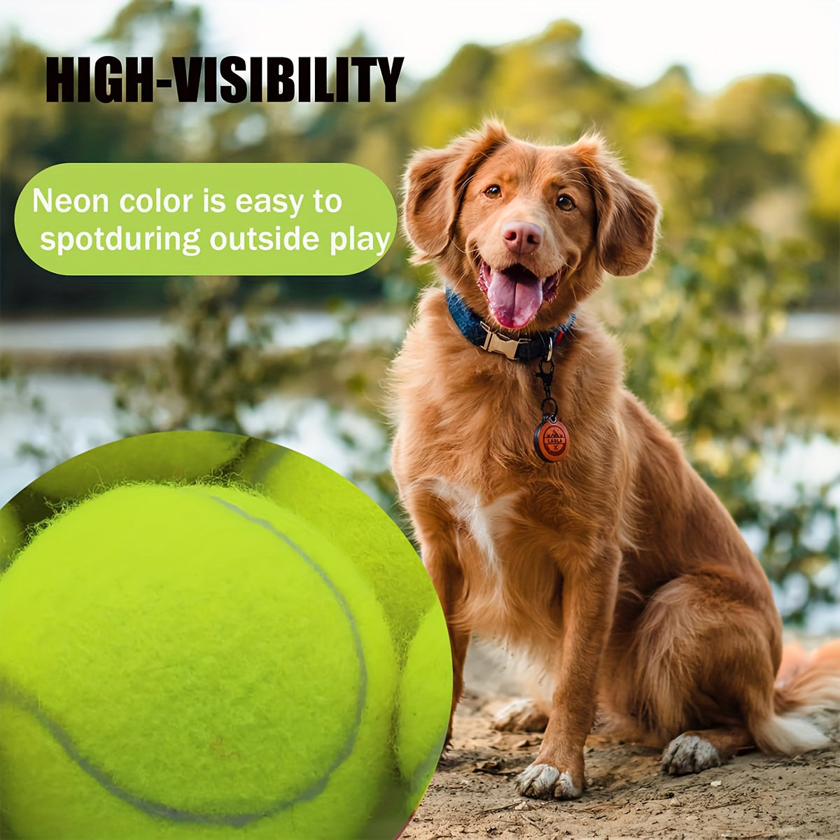 2/4/6pcs Oversized Tennis Ball Dog Toy with Natural Rubber Squeaker - Heavy-Duty Loud Squeaky Ball for Fetch, Training, Tug-of-War & Dental Suitable for Breed Sizes (4-inch)