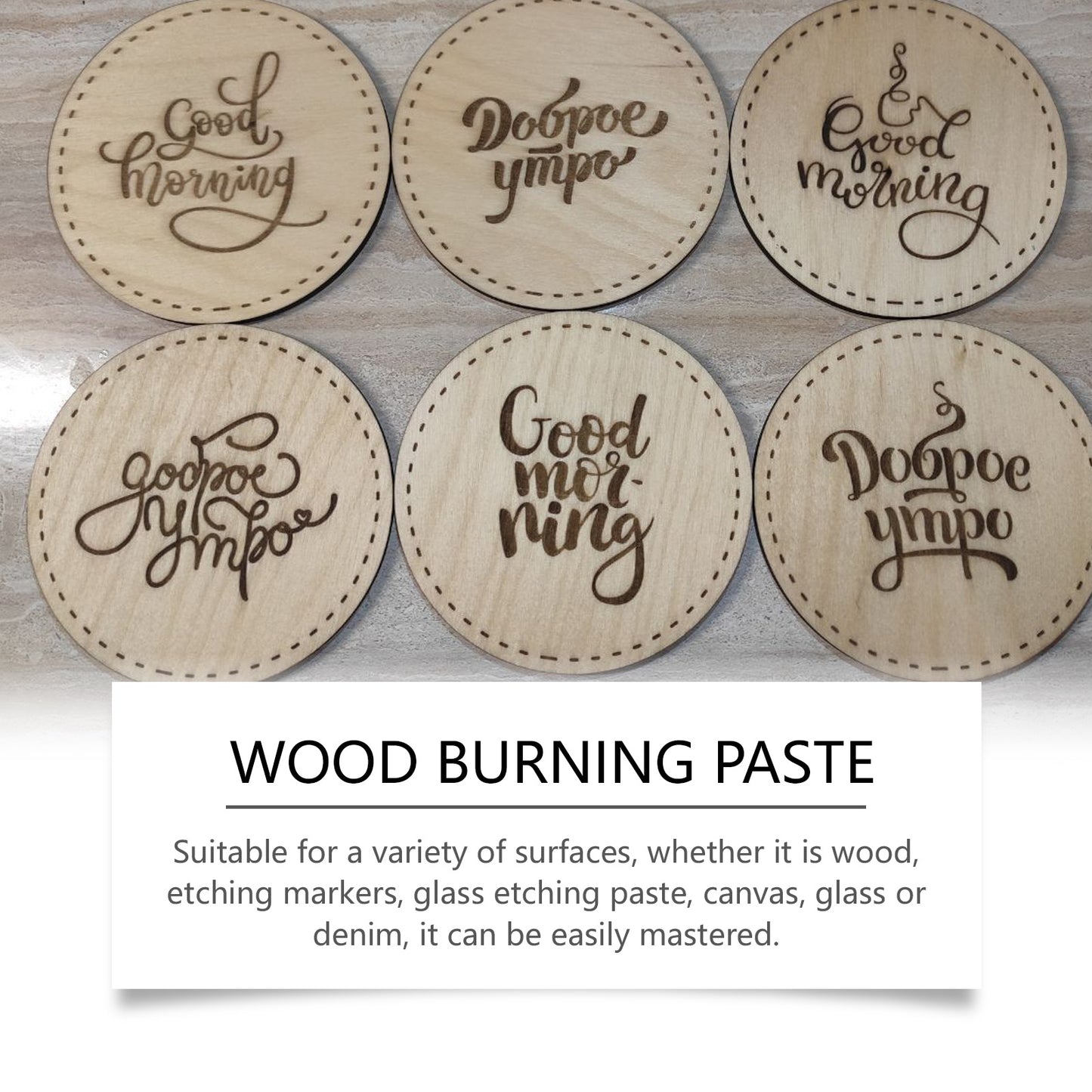 Pyrography Wood Burning Paste 3 Pieces Set for Leather Canvas Paper Wood Projects