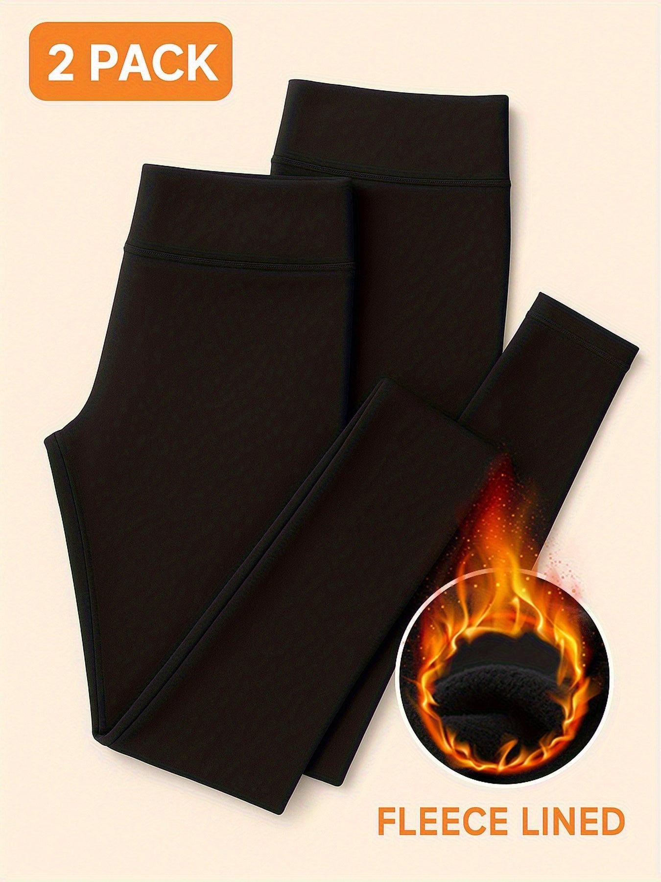 REFEEEL Women's Fleece-Lined Shaping Leggings 2-Pack High Waist Compression Fit