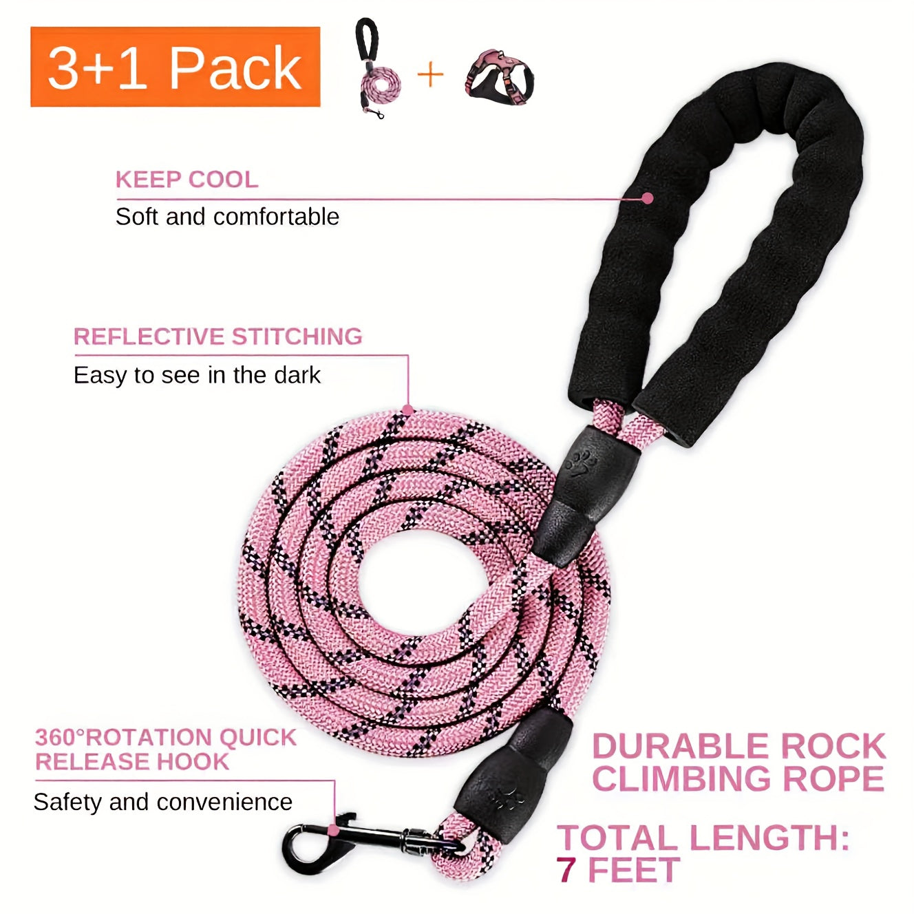 FURRYFECTION Reflective No Pull Harness With Leash Kit