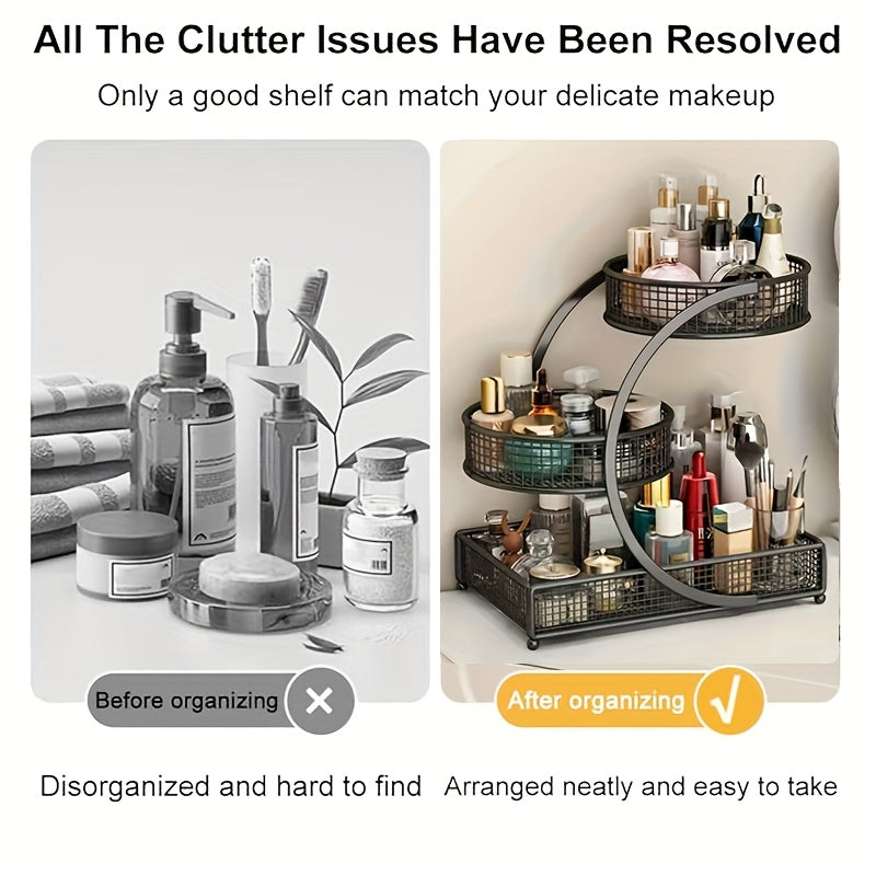 BELITA AMY No Installation Metal Cosmetic Organizer Spiral 3 Tier